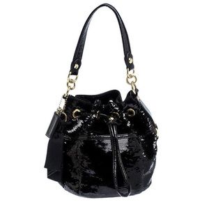 Coach Poppy Black Sequin Bucket Bag- make an offer